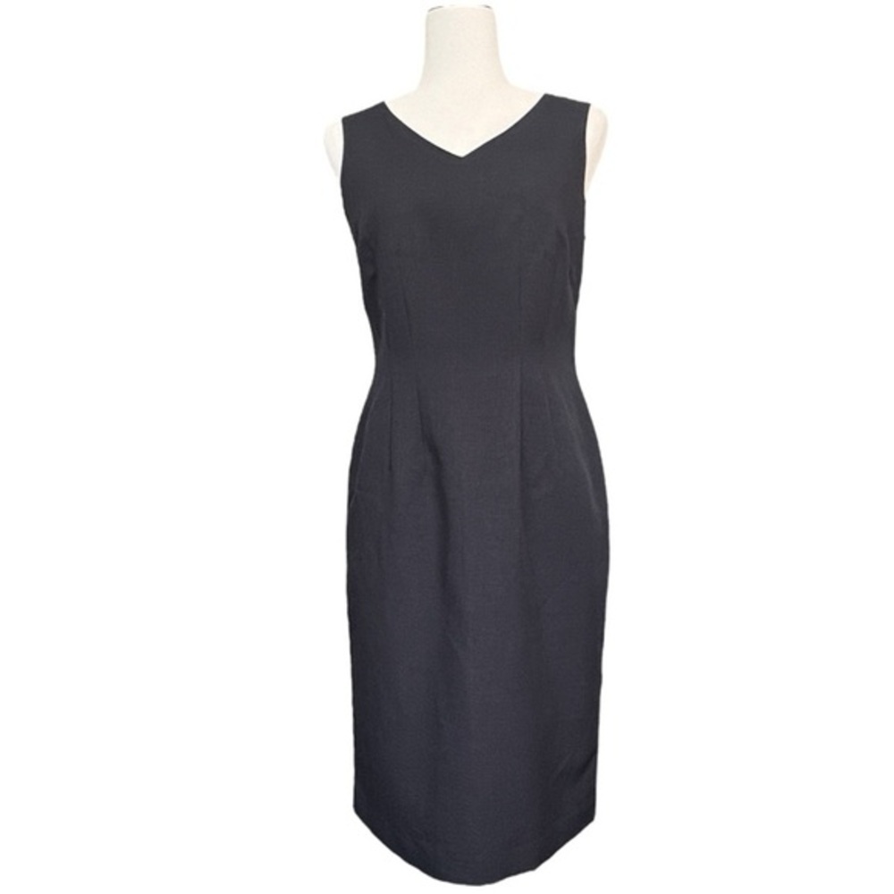 9&Co‎ Career Sheath Dark Navy Fully Lined Back Slit Midi Dress Woman’s Size 4